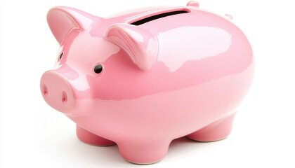 A child learns to save money with a bright pink piggy bank for a secure future