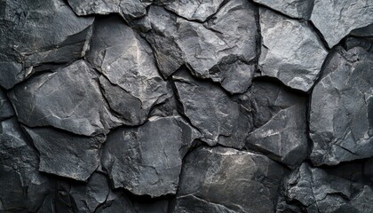 Close-up of a textured black and white rocky surface resembling a rough concrete wall