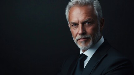 Fototapeta premium A formal businessman posing for a photo, wearing a suit and tie