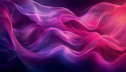 Fototapeta premium A stunning abstract background featuring flowing waves in dark fuchsia and violet, showcasing dynamic curved lines and vibrant textures in digital art