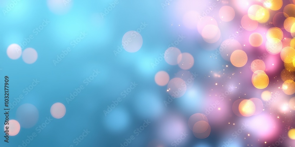 Poster Soft Bokeh Background with Bright Lights and Colors