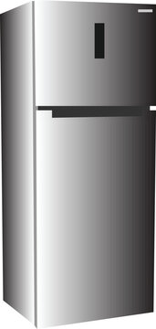 A blackish shiny gridge with empty shelves 