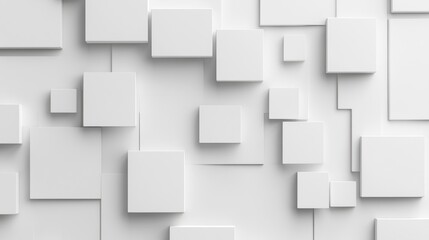 Abstract White Cubes Background