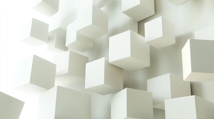 Obraz premium Abstract White Cubes