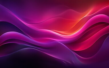 Vivid abstract digital art of flowing waves with dark fuchsia and violet hues, creating a captivating dynamic texture through smooth curved lines