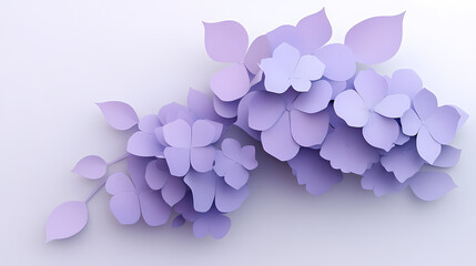 hydrangea flowers logo 3d vector papercut