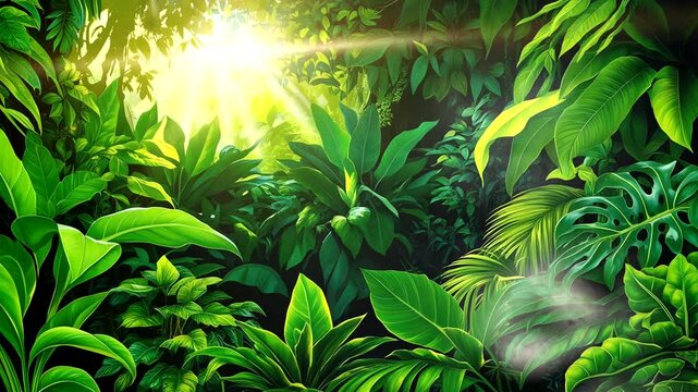 leaf green forest looping 3d