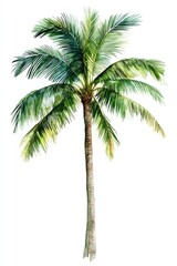 Tropical Paradise: Hand-Painted Palm Trees on White Canvas