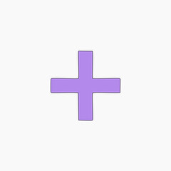 Purple plus icon vector illustration