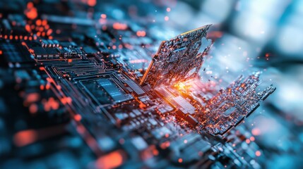 Emphasizing the resilience of digital systems in challenging disruptions through IT technology background. Concept IT Resilience, Digital Systems, Disruption Challenges, Technology Background