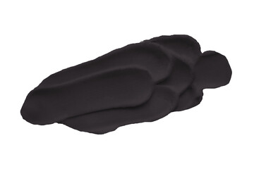Isolated black clay texture on transparent background.