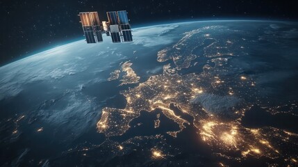Global internet connectivity via telecommunication satellite in low earth orbit above europe