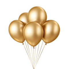 Golden balloons floating together for a celebration event