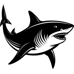 shark cartoon isolated on white