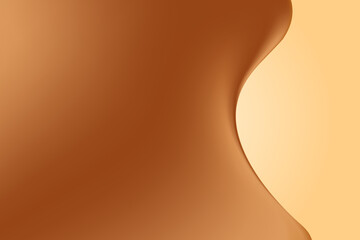 Abstract liquid milk chocolate texture, rich brown smooth fluid gradient, jelly or pudding textured background with copy space. Flowing organic forms, elegant glowing gel or oil, serum product display