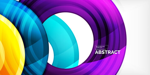 Obraz premium Circles, round elements, ring shapes premium background. Vector Illustration For Wallpaper, Banner, Background, Card, Book Illustration, landing page