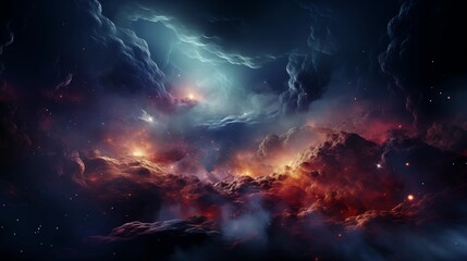 Naklejka premium Nebula in deep space with stars.