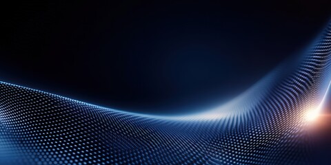 Obraz premium Abstract Blue Wave Pattern on Dark Background