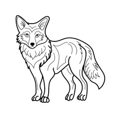 Fox line art coloring page