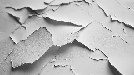 Obraz premium Close-up of torn paper, rough and detailed white