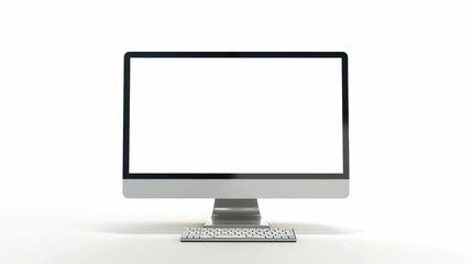 Fototapeta premium Modern Computer Monitor with Blank Screen for Digital Display and Advertising Use