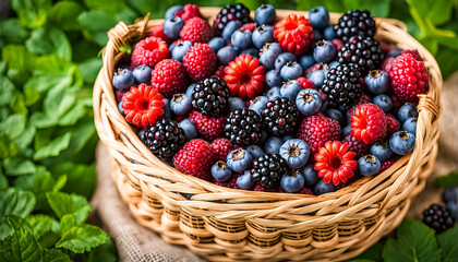 a basket of mixed berries 