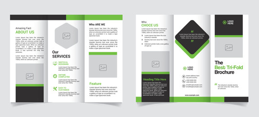 Trifold Brochure Template Design Vector File, Fully Customization 