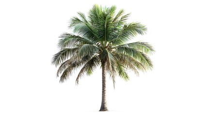 Detailed Tropical Palm Tree on Clean White Background Perfect for Product Mockups