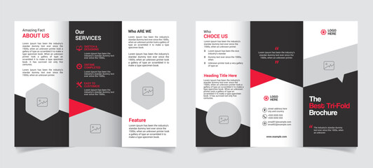 Trifold Brochure Template Design Vector File, Fully Customization 