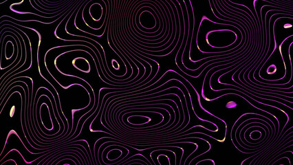 dark abstract pattern with pink and yellow circles on black background