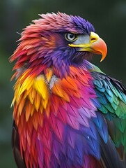 Fototapeta premium a beautiful eagle how it is seen by another animal or bird in its full spectrum of colors