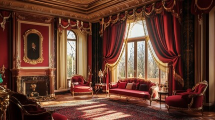 An Official Luxurious Presentation Room with Elegant Interior Decoration, Featuring Modern Design Elements and Sophisticated Ambiance for Corporate Meetings and Events.