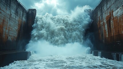 Water Crashing Over Dam