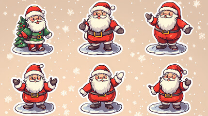 Santa claus sticker vector image