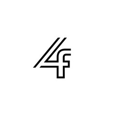 4f or f4 line art abstract monogram logo vector template
