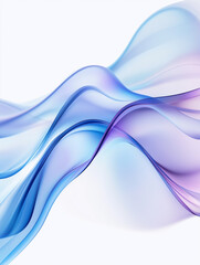 Naklejka premium Abstract blue smokey waves on white background