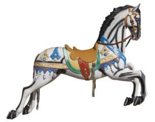 Cheval de bois d'un carrousel	