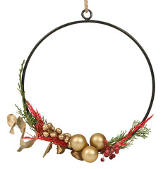 Couronne de Noël en plantes naturelles	
