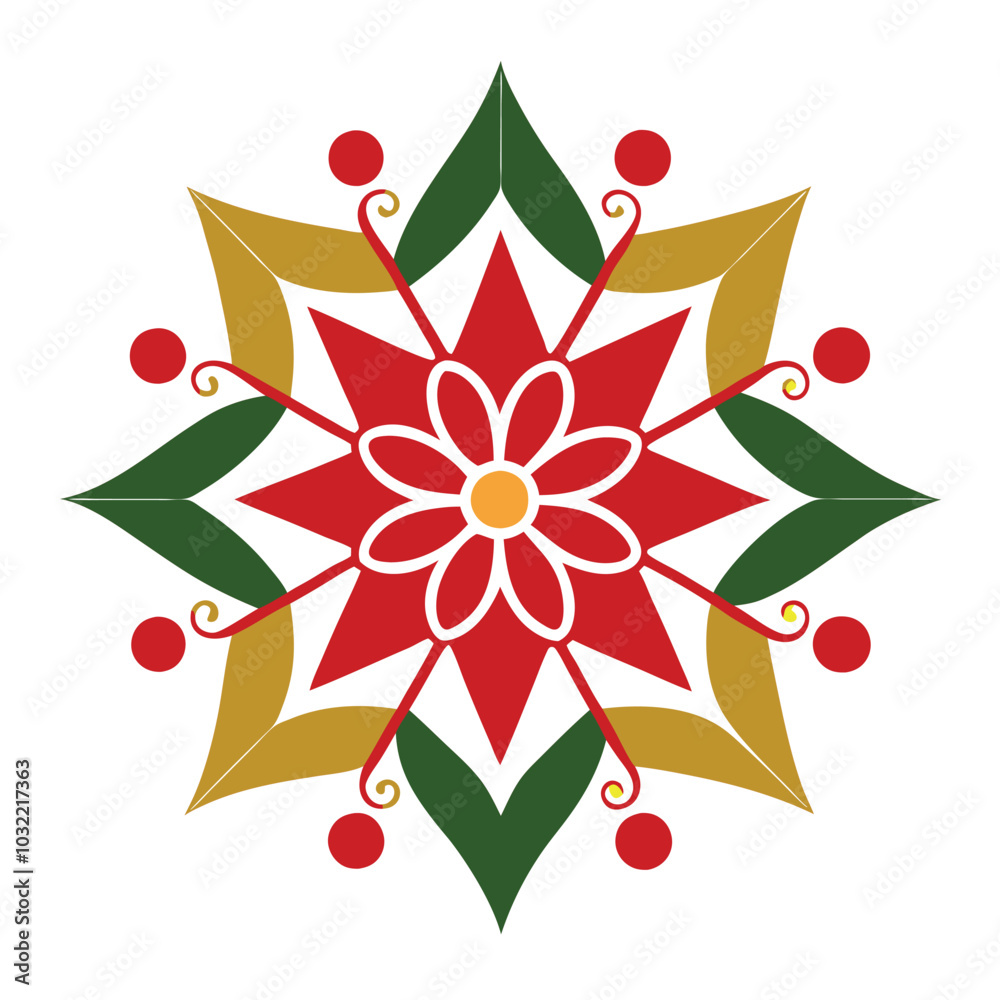 Poster Christmas Mandala Vector Art Design.