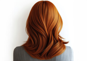 Fototapeta premium A woman with long red hair. The hair is styled in a way that it looks like it is flowing