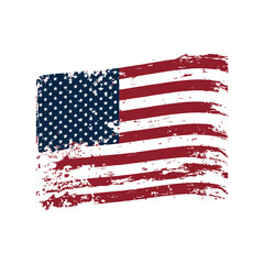 Grunge style American flag destroyed USA flag