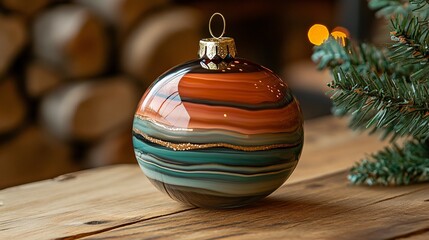 Colorful Glass Bauble Inspired by Christmas Design