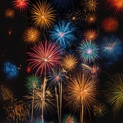 Fototapeta premium fireworks on the night sky