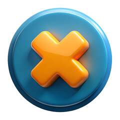 Obraz premium 3D cross icon on transparant background