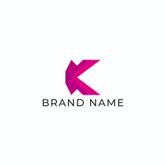 ILLUSTRATION LETTER K GEOMETRIC  LOGO ICON PINK COLOR TEMPLATE SIMPLE MINIMALIST ELEMENT DESIGN SIMPLE VECTOR GOOD FOR APPS, BRAND 