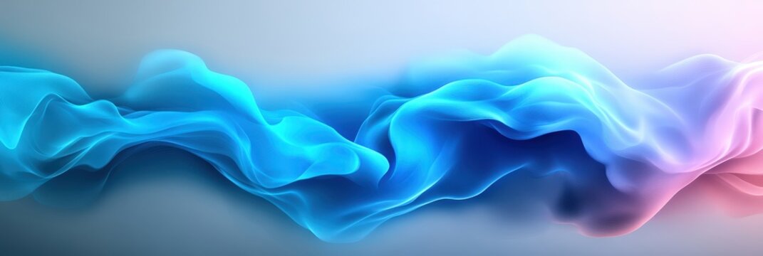 Abstract Flowing Blue and Pink Smoke Wave