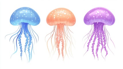 Beautiful jellyfish closeup view. Artistic illustration