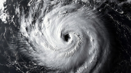 Close-up of the typhoon's eye in satellite view