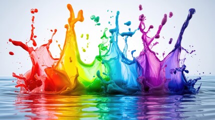 Vibrant Splash of Color in Water