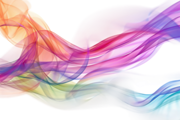 Gentle Flowing Ribbons of Color on Transparent
